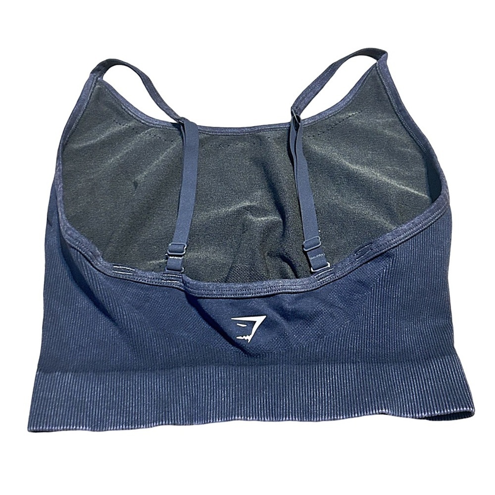 Gymshark Seamless Strappy Sports Bra Tank Black | Cut Tag | Very Stretchy Fit - Picture 2 of 9